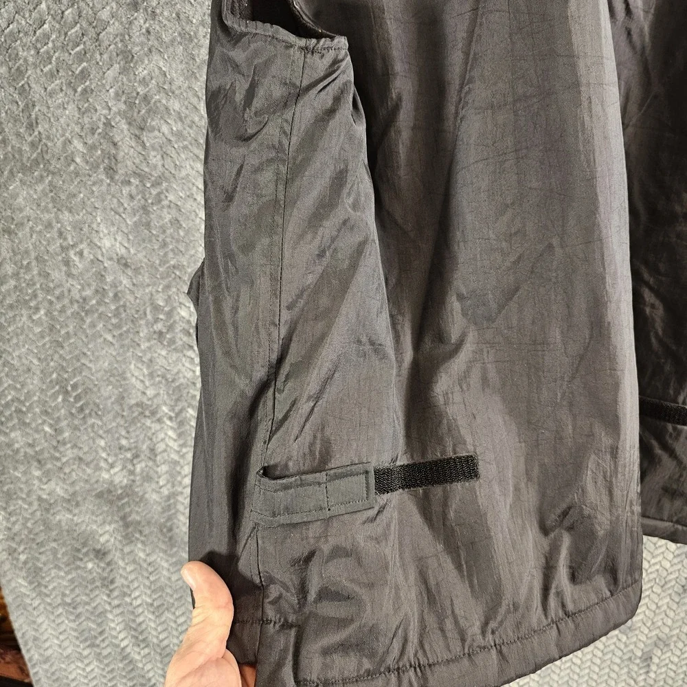 Vintage GAP Vest Mens XXL Black Fleece Lined Utility‎ Multi Pocket Full Zip